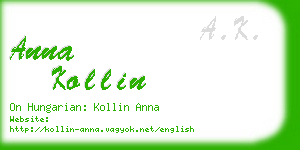 anna kollin business card